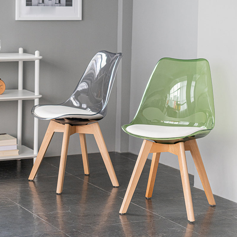 Scandinavian Style Leather Dining Chairs Solid Back Chairs with Wooden Legs Clearhalo ' kitchen&dining_furn' 'Dining Chairs' 'Dining Tables & Seating' 'dining_chair' 'Furniture' 'furniture_dining_chair' 'Kitchen & Dining Furniture' 'kitchen' 3910104