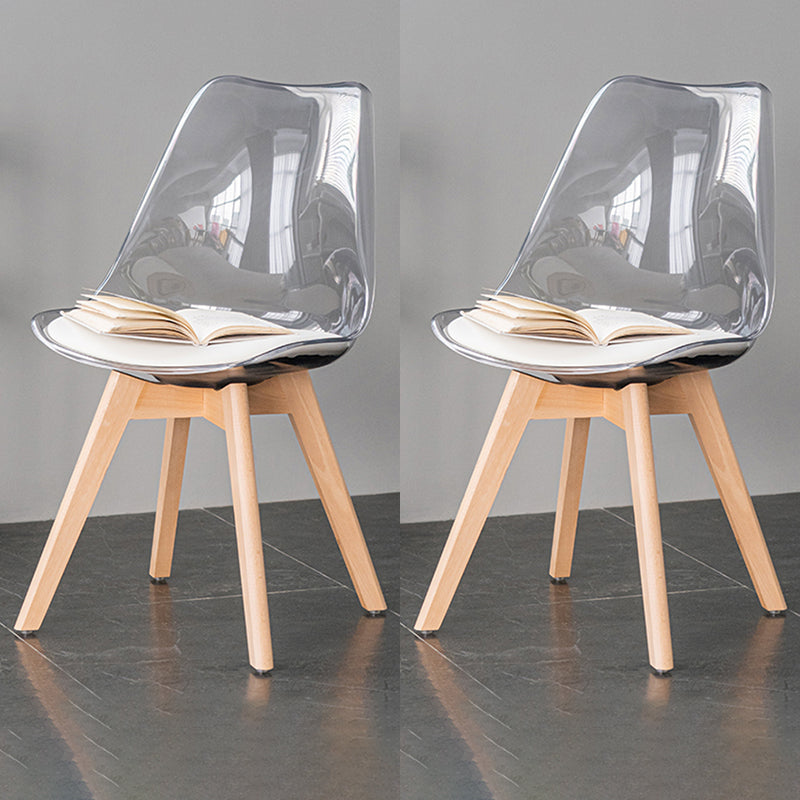 Scandinavian Style Leather Dining Chairs Solid Back Chairs with Wooden Legs Grey Set of 2 Clearhalo ' kitchen&dining_furn' 'Dining Chairs' 'Dining Tables & Seating' 'dining_chair' 'Furniture' 'furniture_dining_chair' 'Kitchen & Dining Furniture' 'kitchen' 3910105