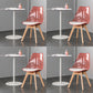 Scandinavian Style Leather Dining Chairs Solid Back Chairs with Wooden Legs Red Set of 4 Clearhalo ' kitchen&dining_furn' 'Dining Chairs' 'Dining Tables & Seating' 'dining_chair' 'Furniture' 'furniture_dining_chair' 'Kitchen & Dining Furniture' 'kitchen' 3910108