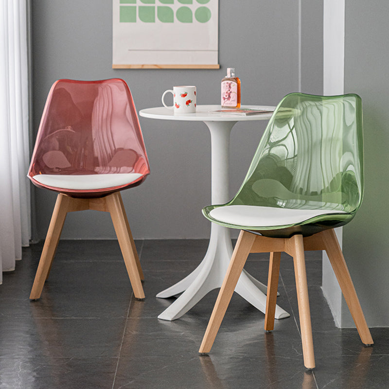 Scandinavian Style Leather Dining Chairs Solid Back Chairs with Wooden Legs Clearhalo ' kitchen&dining_furn' 'Dining Chairs' 'Dining Tables & Seating' 'dining_chair' 'Furniture' 'furniture_dining_chair' 'Kitchen & Dining Furniture' 'kitchen' 3910120