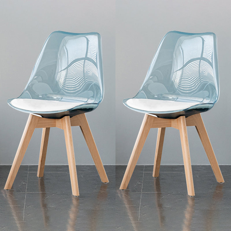 Scandinavian Style Leather Dining Chairs Solid Back Chairs with Wooden Legs Blue Set of 2 Clearhalo ' kitchen&dining_furn' 'Dining Chairs' 'Dining Tables & Seating' 'dining_chair' 'Furniture' 'furniture_dining_chair' 'Kitchen & Dining Furniture' 'kitchen' 3910123