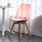 Scandinavian Style Leather Dining Chairs Solid Back Chairs with Wooden Legs Rose Red 1 Piece Clearhalo ' kitchen&dining_furn' 'Dining Chairs' 'Dining Tables & Seating' 'dining_chair' 'Furniture' 'furniture_dining_chair' 'Kitchen & Dining Furniture' 'kitchen' 3910125