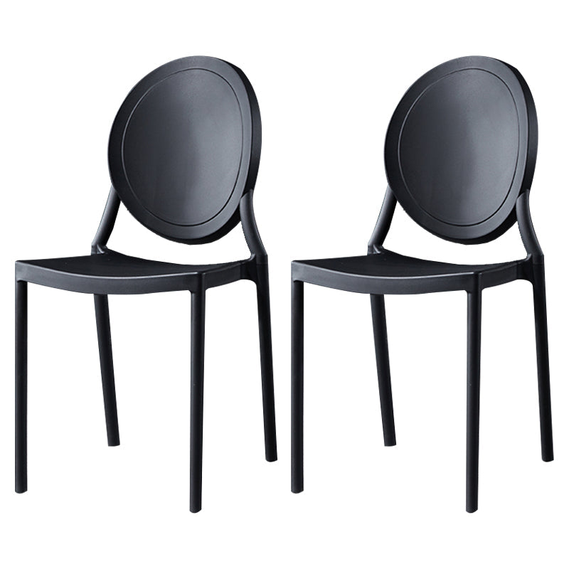 Modern Style Plastic Dining Chair Open Back Dining Stackable Side Chairs for Kitchen Black 2 Piece Set Clearhalo ' kitchen&dining_furn' 'Dining Chairs' 'Dining Tables & Seating' 'dining_chair' 'furn' 'furn_dining_chair' 'Furniture' 'furniture_dining_chair' 'Kitchen & Dining Furniture' 'kitchen' 3910131
