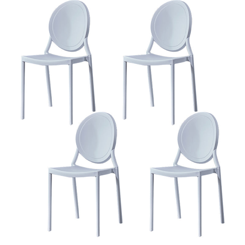 Modern Style Plastic Dining Chair Open Back Dining Stackable Side Chairs for Kitchen White 4 Piece Set Clearhalo ' kitchen&dining_furn' 'Dining Chairs' 'Dining Tables & Seating' 'dining_chair' 'furn' 'furn_dining_chair' 'Furniture' 'furniture_dining_chair' 'Kitchen & Dining Furniture' 'kitchen' 3910145