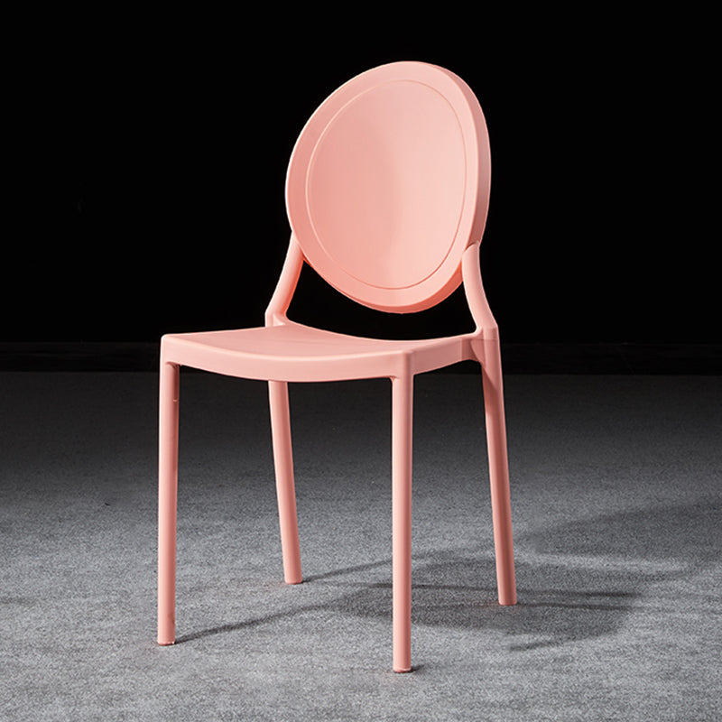 Modern Style Plastic Dining Chair Open Back Dining Stackable Side Chairs for Kitchen Pink 1 Piece Clearhalo ' kitchen&dining_furn' 'Dining Chairs' 'Dining Tables & Seating' 'dining_chair' 'furn' 'furn_dining_chair' 'Furniture' 'furniture_dining_chair' 'Kitchen & Dining Furniture' 'kitchen' 3910146