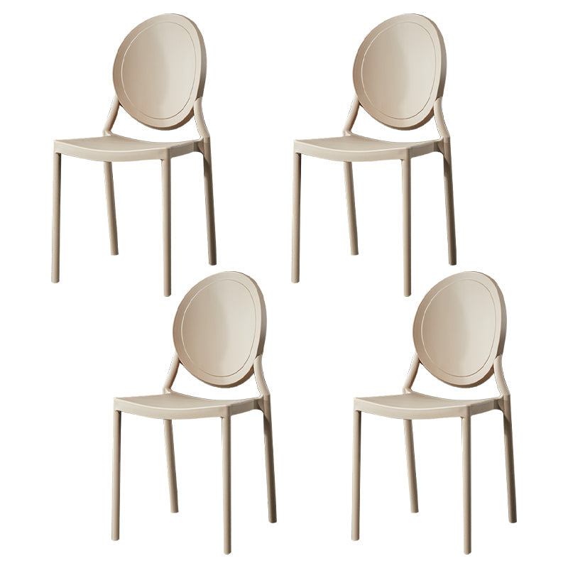 Modern Style Plastic Dining Chair Open Back Dining Stackable Side Chairs for Kitchen Khaki 4 Piece Set Clearhalo ' kitchen&dining_furn' 'Dining Chairs' 'Dining Tables & Seating' 'dining_chair' 'furn' 'furn_dining_chair' 'Furniture' 'furniture_dining_chair' 'Kitchen & Dining Furniture' 'kitchen' 3910151