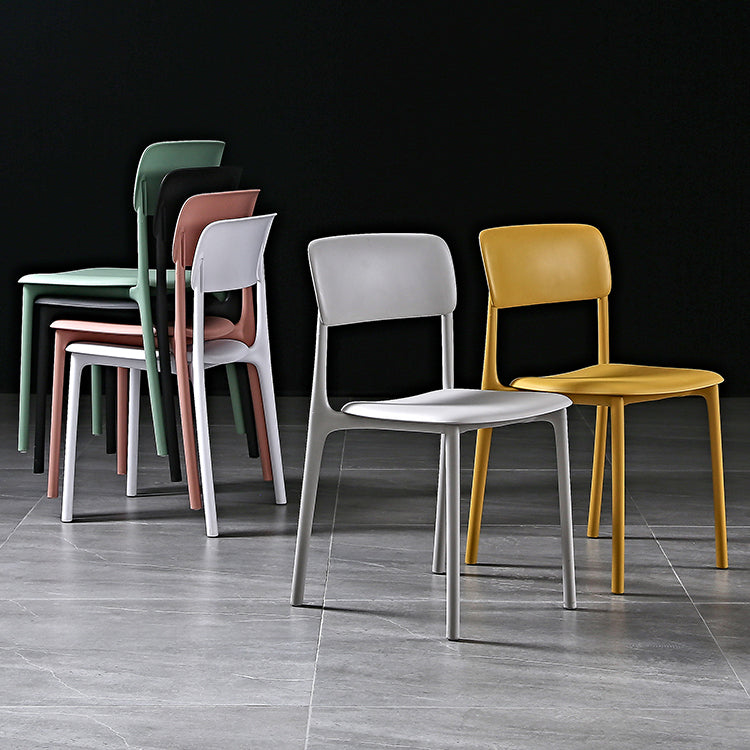 Modern Style Plastic Dining Chairs Open Back Dining Stackable Side Chairs for Kitchen Clearhalo ' kitchen&dining_furn' 'Dining Chairs' 'Dining Tables & Seating' 'dining_chair' 'furn' 'furn_dining_chair' 'Furniture' 'furniture_dining_chair' 'Kitchen & Dining Furniture' 'kitchen' 3910164