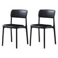 Modern Style Plastic Dining Chairs Open Back Dining Stackable Side Chairs for Kitchen Black Faux Leather 2 Piece Set Clearhalo ' kitchen&dining_furn' 'Dining Chairs' 'Dining Tables & Seating' 'dining_chair' 'furn' 'furn_dining_chair' 'Furniture' 'furniture_dining_chair' 'Kitchen & Dining Furniture' 'kitchen' 3910165