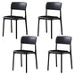 Modern Style Plastic Dining Chairs Open Back Dining Stackable Side Chairs for Kitchen Black Faux Leather 4 Piece Set Clearhalo ' kitchen&dining_furn' 'Dining Chairs' 'Dining Tables & Seating' 'dining_chair' 'furn' 'furn_dining_chair' 'Furniture' 'furniture_dining_chair' 'Kitchen & Dining Furniture' 'kitchen' 3910166