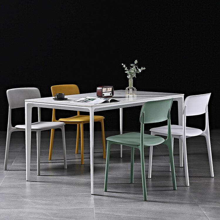 Modern Style Plastic Dining Chairs Open Back Dining Stackable Side Chairs for Kitchen Clearhalo ' kitchen&dining_furn' 'Dining Chairs' 'Dining Tables & Seating' 'dining_chair' 'furn' 'furn_dining_chair' 'Furniture' 'furniture_dining_chair' 'Kitchen & Dining Furniture' 'kitchen' 3910167
