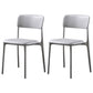 Modern Style Plastic Dining Chairs Open Back Dining Stackable Side Chairs for Kitchen Grey Faux Leather 2 Piece Set Clearhalo ' kitchen&dining_furn' 'Dining Chairs' 'Dining Tables & Seating' 'dining_chair' 'furn' 'furn_dining_chair' 'Furniture' 'furniture_dining_chair' 'Kitchen & Dining Furniture' 'kitchen' 3910171