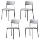 Modern Style Plastic Dining Chairs Open Back Dining Stackable Side Chairs for Kitchen Grey Faux Leather 4 Piece Set Clearhalo ' kitchen&dining_furn' 'Dining Chairs' 'Dining Tables & Seating' 'dining_chair' 'furn' 'furn_dining_chair' 'Furniture' 'furniture_dining_chair' 'Kitchen & Dining Furniture' 'kitchen' 3910173