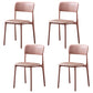 Modern Style Plastic Dining Chairs Open Back Dining Stackable Side Chairs for Kitchen Pink Faux Leather 4 Piece Set Clearhalo ' kitchen&dining_furn' 'Dining Chairs' 'Dining Tables & Seating' 'dining_chair' 'furn' 'furn_dining_chair' 'Furniture' 'furniture_dining_chair' 'Kitchen & Dining Furniture' 'kitchen' 3910184