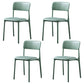 Modern Style Plastic Dining Chairs Open Back Dining Stackable Side Chairs for Kitchen Green Faux Leather 4 Piece Set Clearhalo ' kitchen&dining_furn' 'Dining Chairs' 'Dining Tables & Seating' 'dining_chair' 'furn' 'furn_dining_chair' 'Furniture' 'furniture_dining_chair' 'Kitchen & Dining Furniture' 'kitchen' 3910191