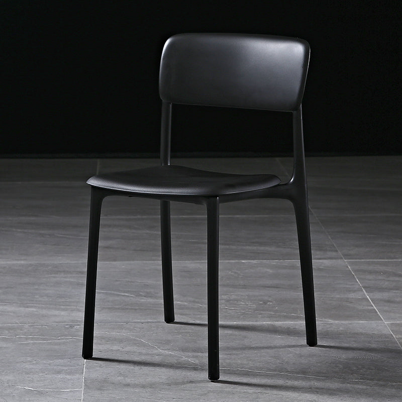 Modern Style Plastic Dining Chairs Open Back Dining Stackable Side Chairs for Kitchen Black Plastic & Acrylic 1 Piece Clearhalo ' kitchen&dining_furn' 'Dining Chairs' 'Dining Tables & Seating' 'dining_chair' 'furn' 'furn_dining_chair' 'Furniture' 'furniture_dining_chair' 'Kitchen & Dining Furniture' 'kitchen' 3910192