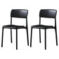 Modern Style Plastic Dining Chairs Open Back Dining Stackable Side Chairs for Kitchen Black Plastic & Acrylic 2 Piece Set Clearhalo ' kitchen&dining_furn' 'Dining Chairs' 'Dining Tables & Seating' 'dining_chair' 'furn' 'furn_dining_chair' 'Furniture' 'furniture_dining_chair' 'Kitchen & Dining Furniture' 'kitchen' 3910193