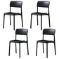 Modern Style Plastic Dining Chairs Open Back Dining Stackable Side Chairs for Kitchen Black Plastic & Acrylic 4 Piece Set Clearhalo ' kitchen&dining_furn' 'Dining Chairs' 'Dining Tables & Seating' 'dining_chair' 'furn' 'furn_dining_chair' 'Furniture' 'furniture_dining_chair' 'Kitchen & Dining Furniture' 'kitchen' 3910194