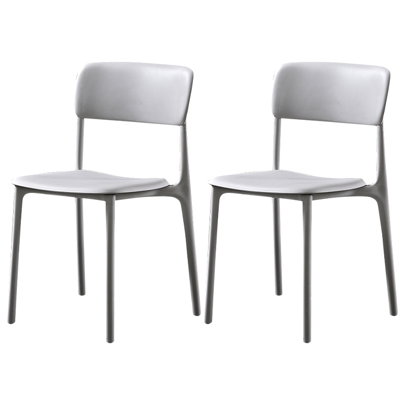 Modern Style Plastic Dining Chairs Open Back Dining Stackable Side Chairs for Kitchen Grey Plastic & Acrylic 2 Piece Set Clearhalo ' kitchen&dining_furn' 'Dining Chairs' 'Dining Tables & Seating' 'dining_chair' 'furn' 'furn_dining_chair' 'Furniture' 'furniture_dining_chair' 'Kitchen & Dining Furniture' 'kitchen' 3910196