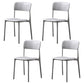 Modern Style Plastic Dining Chairs Open Back Dining Stackable Side Chairs for Kitchen Grey Plastic & Acrylic 4 Piece Set Clearhalo ' kitchen&dining_furn' 'Dining Chairs' 'Dining Tables & Seating' 'dining_chair' 'furn' 'furn_dining_chair' 'Furniture' 'furniture_dining_chair' 'Kitchen & Dining Furniture' 'kitchen' 3910197