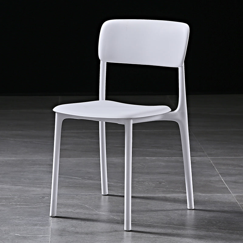 Modern Style Plastic Dining Chairs Open Back Dining Stackable Side Chairs for Kitchen White Plastic & Acrylic 1 Piece Clearhalo ' kitchen&dining_furn' 'Dining Chairs' 'Dining Tables & Seating' 'dining_chair' 'furn' 'furn_dining_chair' 'Furniture' 'furniture_dining_chair' 'Kitchen & Dining Furniture' 'kitchen' 3910198