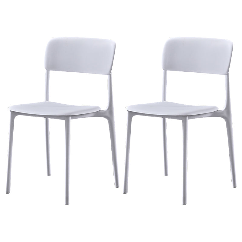 Modern Style Plastic Dining Chairs Open Back Dining Stackable Side Chairs for Kitchen White Plastic & Acrylic 2 Piece Set Clearhalo ' kitchen&dining_furn' 'Dining Chairs' 'Dining Tables & Seating' 'dining_chair' 'furn' 'furn_dining_chair' 'Furniture' 'furniture_dining_chair' 'Kitchen & Dining Furniture' 'kitchen' 3910199