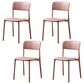 Modern Style Plastic Dining Chairs Open Back Dining Stackable Side Chairs for Kitchen Pink Plastic & Acrylic 4 Piece Set Clearhalo ' kitchen&dining_furn' 'Dining Chairs' 'Dining Tables & Seating' 'dining_chair' 'furn' 'furn_dining_chair' 'Furniture' 'furniture_dining_chair' 'Kitchen & Dining Furniture' 'kitchen' 3910203