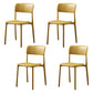 Modern Style Plastic Dining Chairs Open Back Dining Stackable Side Chairs for Kitchen Yellow Plastic & Acrylic 4 Piece Set Clearhalo ' kitchen&dining_furn' 'Dining Chairs' 'Dining Tables & Seating' 'dining_chair' 'furn' 'furn_dining_chair' 'Furniture' 'furniture_dining_chair' 'Kitchen & Dining Furniture' 'kitchen' 3910206
