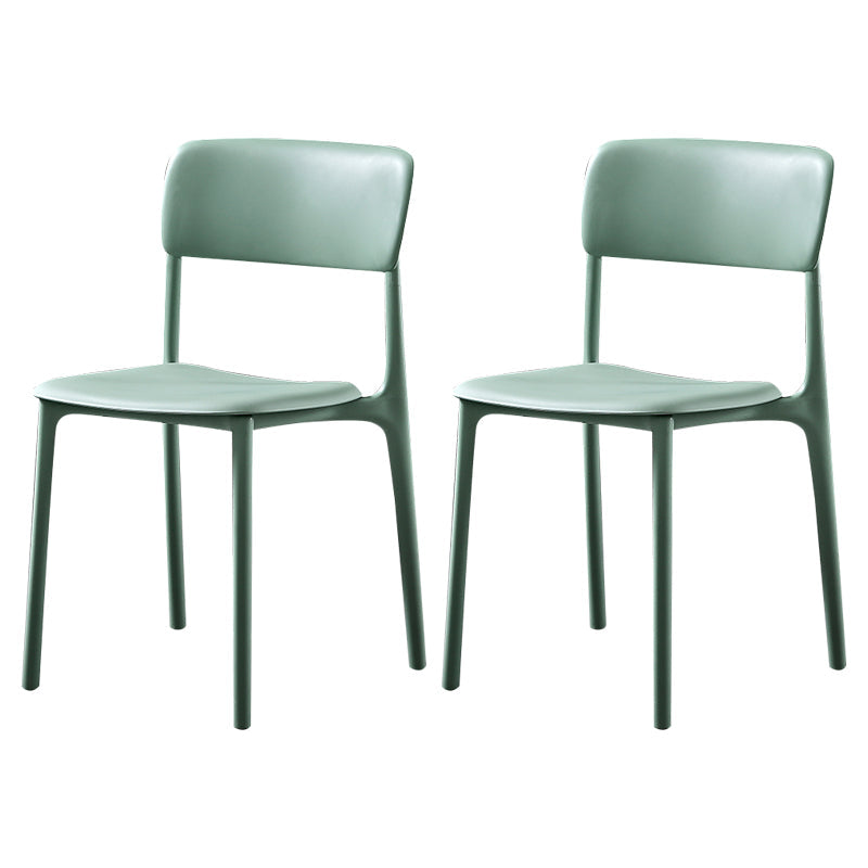 Modern Style Plastic Dining Chairs Open Back Dining Stackable Side Chairs for Kitchen Green Plastic & Acrylic 2 Piece Set Clearhalo ' kitchen&dining_furn' 'Dining Chairs' 'Dining Tables & Seating' 'dining_chair' 'furn' 'furn_dining_chair' 'Furniture' 'furniture_dining_chair' 'Kitchen & Dining Furniture' 'kitchen' 3910208