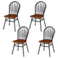 Contemporary Style Metal Dining Room Chairs Windsor Back Armless Chairs for Kitchen (Set of 4) Black Clearhalo ' kitchen&dining_furn' 'Dining Chairs' 'Dining Tables & Seating' 'dining_chair' 'furn' 'furn_dining_chair' 'Furniture' 'furniture_dining_chair' 'Kitchen & Dining Furniture' 'kitchen' 3910212