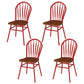 Contemporary Style Metal Dining Room Chairs Windsor Back Armless Chairs for Kitchen (Set of 4) Red Clearhalo ' kitchen&dining_furn' 'Dining Chairs' 'Dining Tables & Seating' 'dining_chair' 'furn' 'furn_dining_chair' 'Furniture' 'furniture_dining_chair' 'Kitchen & Dining Furniture' 'kitchen' 3910215