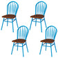 Contemporary Style Metal Dining Room Chairs Windsor Back Armless Chairs for Kitchen (Set of 4) Blue Clearhalo ' kitchen&dining_furn' 'Dining Chairs' 'Dining Tables & Seating' 'dining_chair' 'furn' 'furn_dining_chair' 'Furniture' 'furniture_dining_chair' 'Kitchen & Dining Furniture' 'kitchen' 3910219