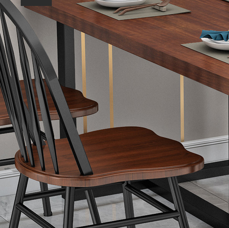 Contemporary Style Metal Dining Room Chairs Windsor Back Armless Chairs for Kitchen (Set of 4) Clearhalo ' kitchen&dining_furn' 'Dining Chairs' 'Dining Tables & Seating' 'dining_chair' 'furn' 'furn_dining_chair' 'Furniture' 'furniture_dining_chair' 'Kitchen & Dining Furniture' 'kitchen' 3910224