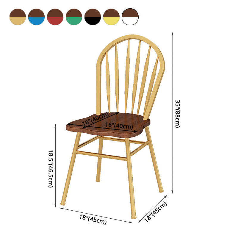 Contemporary Style Metal Dining Room Chairs Windsor Back Armless Chairs for Kitchen (Set of 4) Clearhalo ' kitchen&dining_furn' 'Dining Chairs' 'Dining Tables & Seating' 'dining_chair' 'furn' 'furn_dining_chair' 'Furniture' 'furniture_dining_chair' 'Kitchen & Dining Furniture' 'kitchen' 3910227