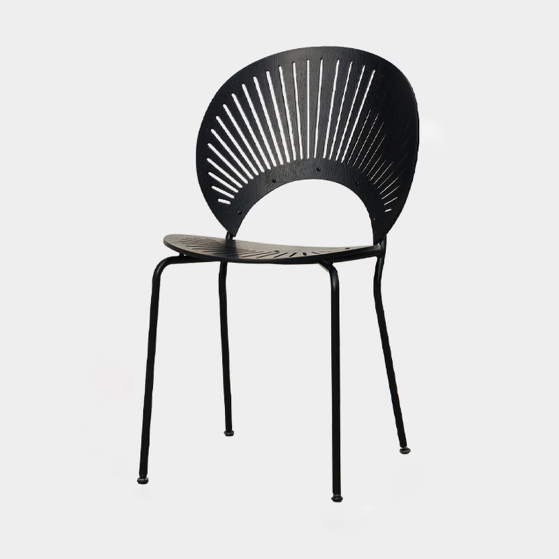 Contemporary Style Metal Dining Room Chair Open Back Armless Single Chair for Kitchen Black Black Clearhalo ' kitchen&dining_furn' 'Dining Chairs' 'Dining Tables & Seating' 'dining_chair' 'furn' 'furn_dining_chair' 'Furniture' 'furniture_dining_chair' 'Kitchen & Dining Furniture' 'kitchen' 3910236