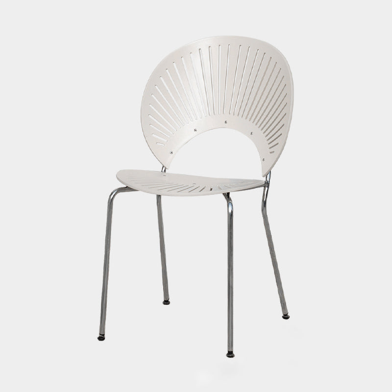 Contemporary Style Metal Dining Room Chair Open Back Armless Single Chair for Kitchen White Silver Clearhalo ' kitchen&dining_furn' 'Dining Chairs' 'Dining Tables & Seating' 'dining_chair' 'furn' 'furn_dining_chair' 'Furniture' 'furniture_dining_chair' 'Kitchen & Dining Furniture' 'kitchen' 3910237