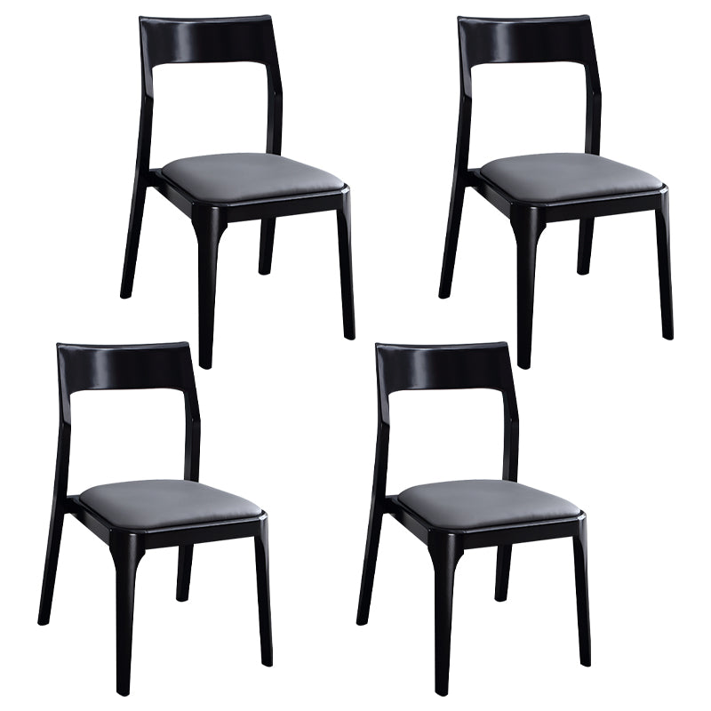 Modern Wooden Dining Chairs Open Back Dining Side Armless Chair for Kitchen Dark Gray 4 Piece Set Clearhalo ' kitchen&dining_furn' 'Dining Chairs' 'Dining Tables & Seating' 'dining_chair' 'furn' 'furn_dining_chair' 'Furniture' 'furniture_dining_chair' 'Kitchen & Dining Furniture' 'kitchen' 3910252