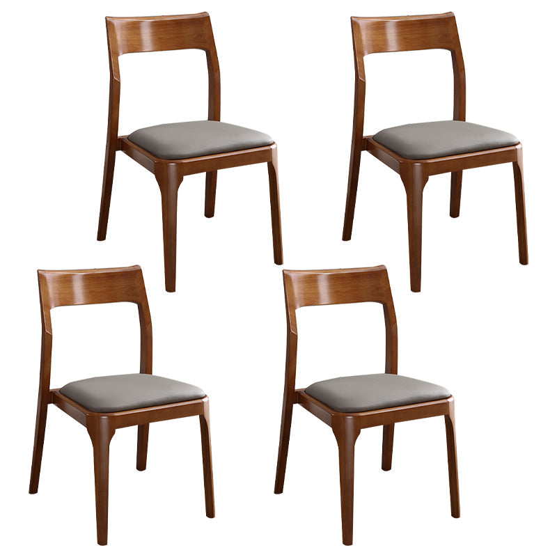Modern Wooden Dining Chairs Open Back Dining Side Armless Chair for Kitchen Khaki 4 Piece Set Clearhalo ' kitchen&dining_furn' 'Dining Chairs' 'Dining Tables & Seating' 'dining_chair' 'furn' 'furn_dining_chair' 'Furniture' 'furniture_dining_chair' 'Kitchen & Dining Furniture' 'kitchen' 3910265