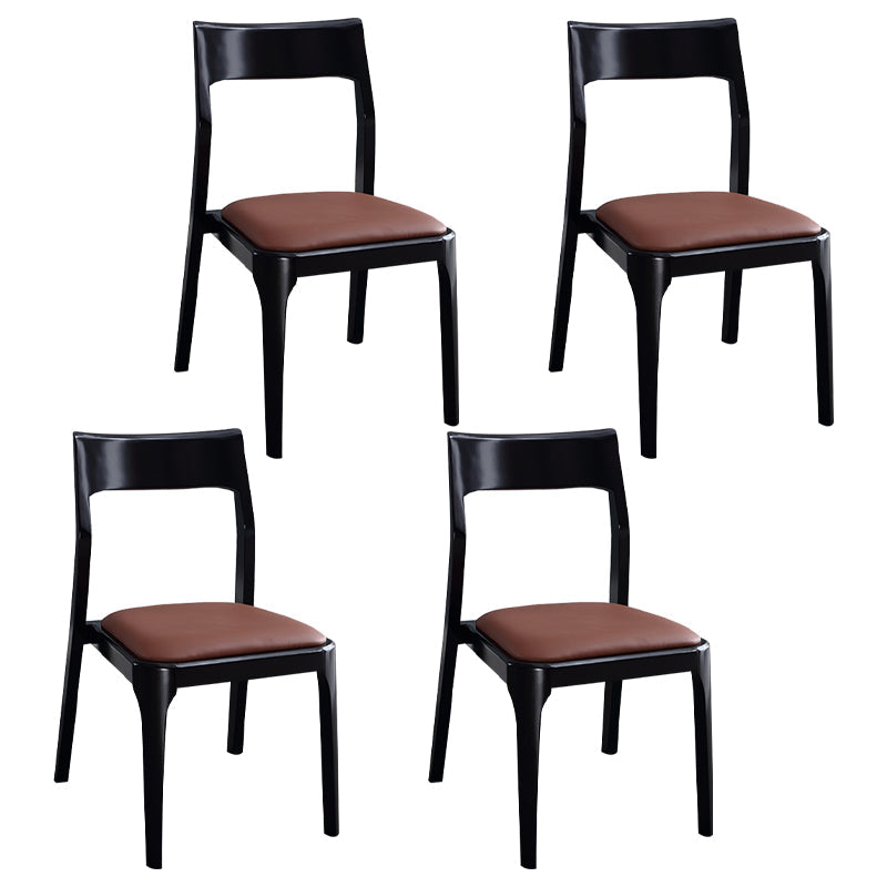 Modern Wooden Dining Chairs Open Back Dining Side Armless Chair for Kitchen Dark Coffee 4 Piece Set Clearhalo ' kitchen&dining_furn' 'Dining Chairs' 'Dining Tables & Seating' 'dining_chair' 'furn' 'furn_dining_chair' 'Furniture' 'furniture_dining_chair' 'Kitchen & Dining Furniture' 'kitchen' 3910271