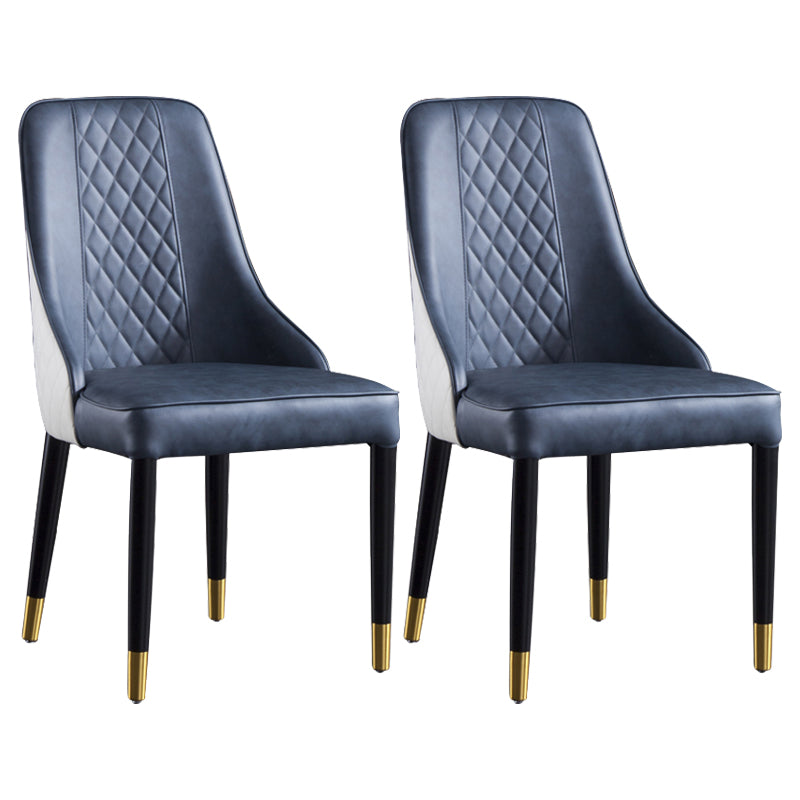 Contemporary Style Wooden Dining Chairs Dining Parsons Armless Side Chair (Set of 2) Blue Clearhalo ' kitchen&dining_furn' 'Dining Chairs' 'Dining Tables & Seating' 'dining_chair' 'furn' 'furn_dining_chair' 'Furniture' 'furniture_dining_chair' 'Kitchen & Dining Furniture' 'kitchen' 3910297
