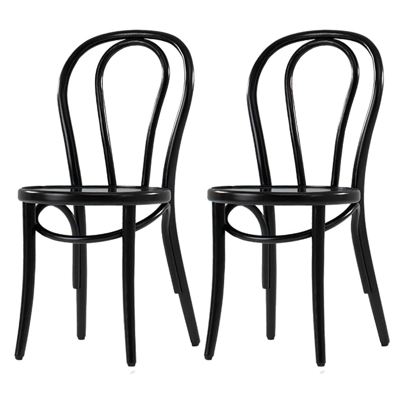 Bentwood Armless Dining Chairs Wood Dining Side Chairs with Beech Legs Black Wood 2 Piece Set Clearhalo ' kitchen&dining_furn' 'Dining Chairs' 'Dining Tables & Seating' 'dining_chair' 'furn' 'furn_dining_chair' 'Furniture' 'furniture_dining_chair' 'Kitchen & Dining Furniture' 'kitchen' 3910312