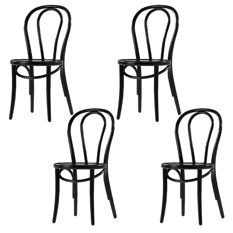 Bentwood Armless Dining Chairs Wood Dining Side Chairs with Beech Legs Black Wood 4 Piece Set Clearhalo ' kitchen&dining_furn' 'Dining Chairs' 'Dining Tables & Seating' 'dining_chair' 'furn' 'furn_dining_chair' 'Furniture' 'furniture_dining_chair' 'Kitchen & Dining Furniture' 'kitchen' 3910314