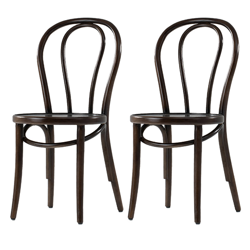 Bentwood Armless Dining Chairs Wood Dining Side Chairs with Beech Legs Walnut Wood 2 Piece Set Clearhalo ' kitchen&dining_furn' 'Dining Chairs' 'Dining Tables & Seating' 'dining_chair' 'furn' 'furn_dining_chair' 'Furniture' 'furniture_dining_chair' 'Kitchen & Dining Furniture' 'kitchen' 3910325