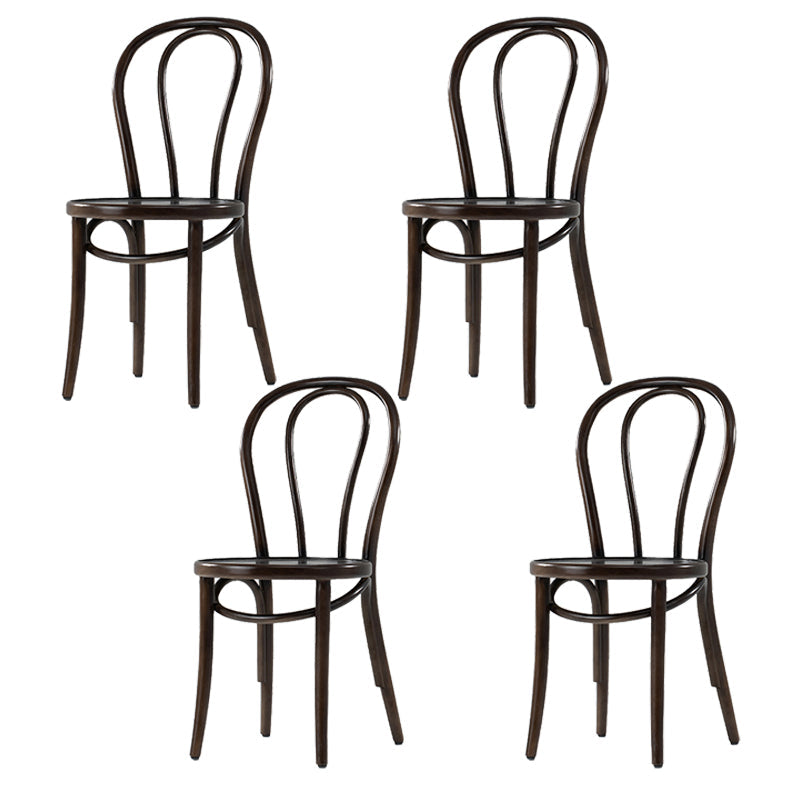 Bentwood Armless Dining Chairs Wood Dining Side Chairs with Beech Legs Walnut Wood 4 Piece Set Clearhalo ' kitchen&dining_furn' 'Dining Chairs' 'Dining Tables & Seating' 'dining_chair' 'furn' 'furn_dining_chair' 'Furniture' 'furniture_dining_chair' 'Kitchen & Dining Furniture' 'kitchen' 3910327