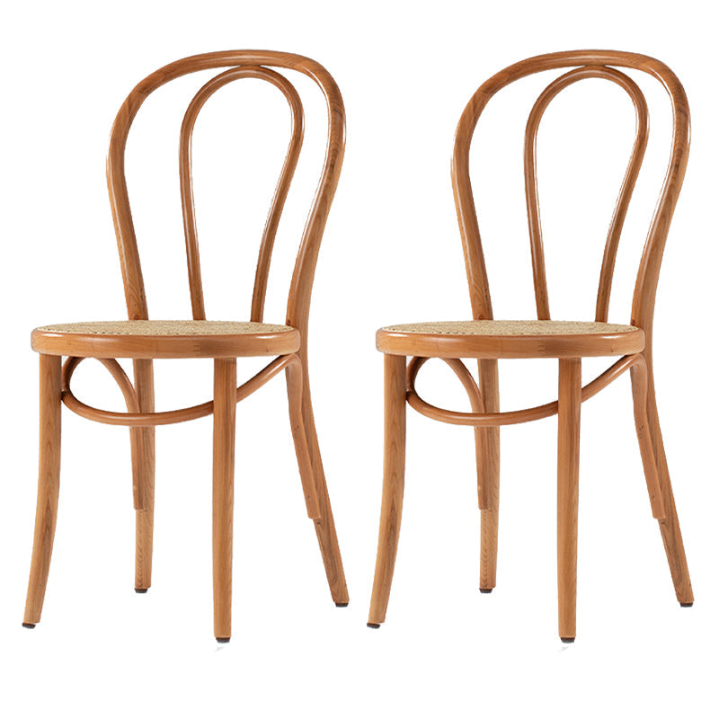 Bentwood Armless Dining Chairs Wood Dining Side Chairs with Beech Legs Wood Wicker & Rattan 2 Piece Set Clearhalo ' kitchen&dining_furn' 'Dining Chairs' 'Dining Tables & Seating' 'dining_chair' 'furn' 'furn_dining_chair' 'Furniture' 'furniture_dining_chair' 'Kitchen & Dining Furniture' 'kitchen' 3910333
