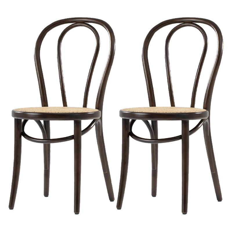Bentwood Armless Dining Chairs Wood Dining Side Chairs with Beech Legs Walnut Wicker & Rattan 2 Piece Set Clearhalo ' kitchen&dining_furn' 'Dining Chairs' 'Dining Tables & Seating' 'dining_chair' 'furn' 'furn_dining_chair' 'Furniture' 'furniture_dining_chair' 'Kitchen & Dining Furniture' 'kitchen' 3910336