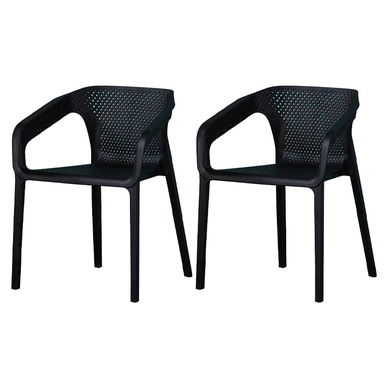 Modern Style Plastic Dining Chair Stackable Dining Side Chairs for Kitchen Black 2 Piece Set Clearhalo ' kitchen&dining_furn' 'Dining Chairs' 'Dining Tables & Seating' 'dining_chair' 'furn' 'furn_dining_chair' 'Furniture' 'furniture_dining_chair' 'Kitchen & Dining Furniture' 'kitchen' 3910342