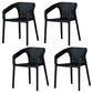 Modern Style Plastic Dining Chair Stackable Dining Side Chairs for Kitchen Black 4 Piece Set Clearhalo ' kitchen&dining_furn' 'Dining Chairs' 'Dining Tables & Seating' 'dining_chair' 'furn' 'furn_dining_chair' 'Furniture' 'furniture_dining_chair' 'Kitchen & Dining Furniture' 'kitchen' 3910343