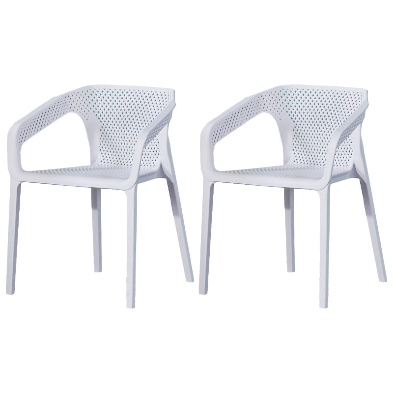 Modern Style Plastic Dining Chair Stackable Dining Side Chairs for Kitchen White 2 Piece Set Clearhalo ' kitchen&dining_furn' 'Dining Chairs' 'Dining Tables & Seating' 'dining_chair' 'furn' 'furn_dining_chair' 'Furniture' 'furniture_dining_chair' 'Kitchen & Dining Furniture' 'kitchen' 3910347
