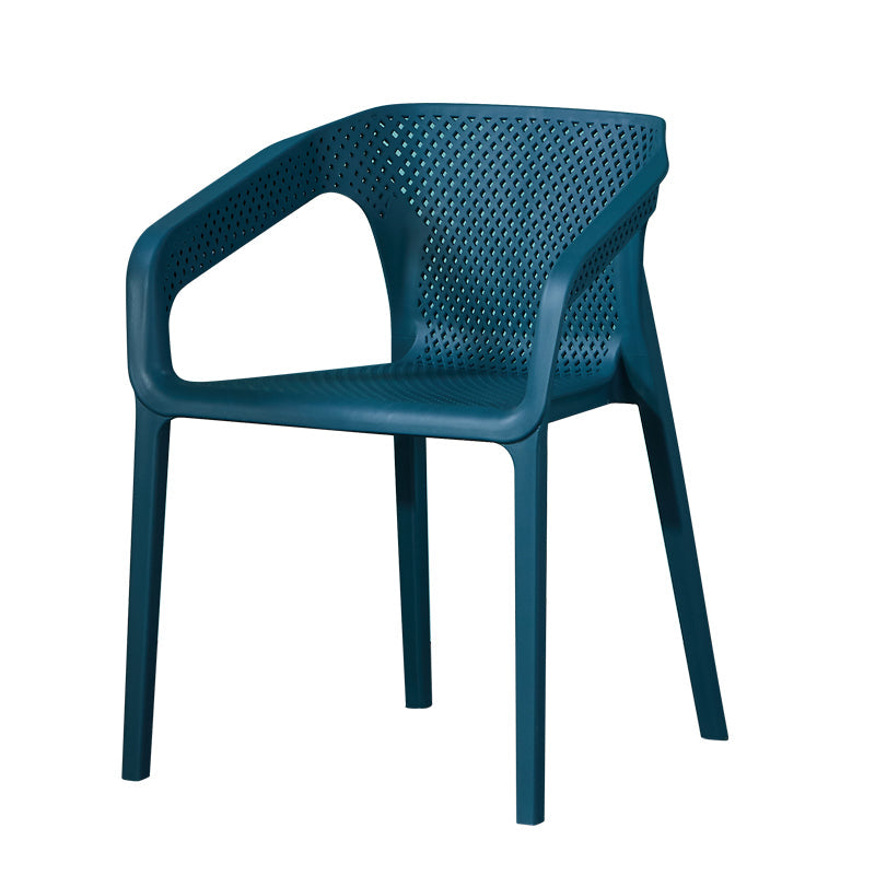 Modern Style Plastic Dining Chair Stackable Dining Side Chairs for Kitchen Dark Blue 1 Piece Clearhalo ' kitchen&dining_furn' 'Dining Chairs' 'Dining Tables & Seating' 'dining_chair' 'furn' 'furn_dining_chair' 'Furniture' 'furniture_dining_chair' 'Kitchen & Dining Furniture' 'kitchen' 3910348