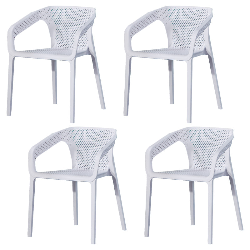 Modern Style Plastic Dining Chair Stackable Dining Side Chairs for Kitchen White 4 Piece Set Clearhalo ' kitchen&dining_furn' 'Dining Chairs' 'Dining Tables & Seating' 'dining_chair' 'furn' 'furn_dining_chair' 'Furniture' 'furniture_dining_chair' 'Kitchen & Dining Furniture' 'kitchen' 3910349